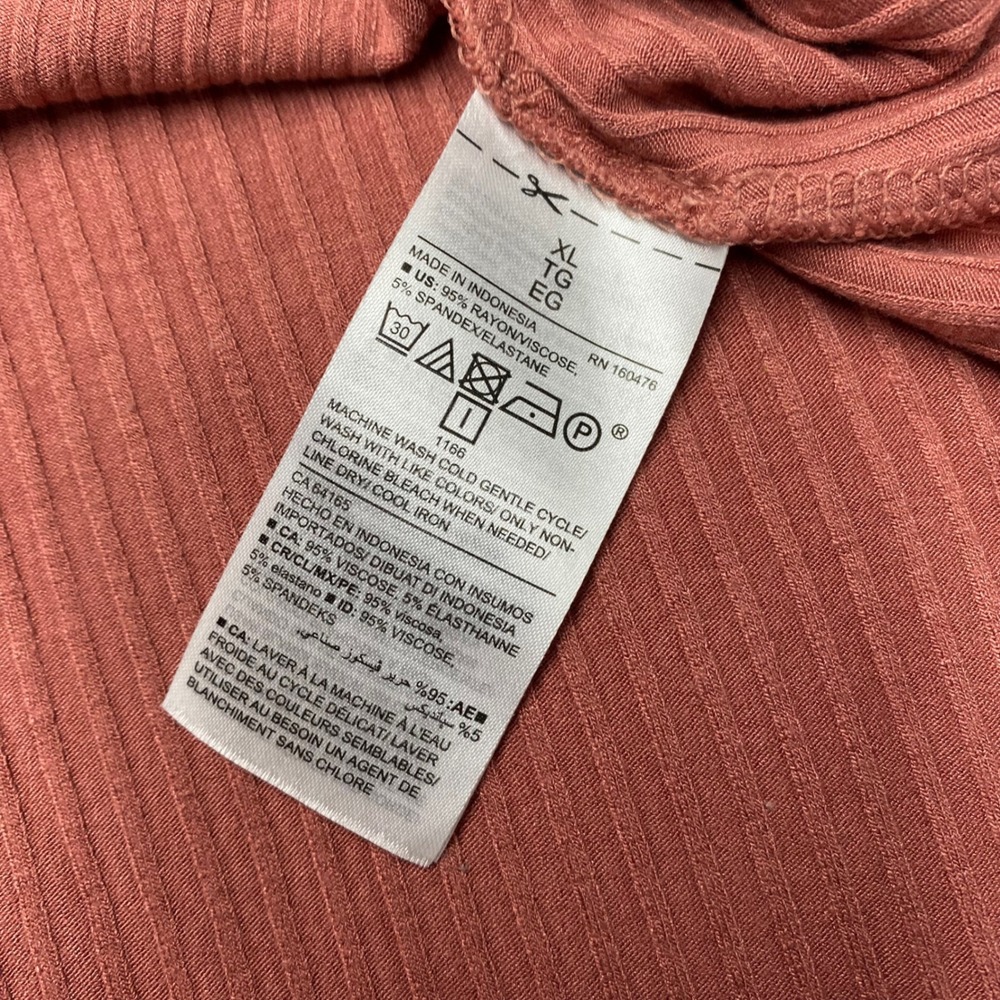 Old Navy Luxe Rib-Knit Tank Top XL Terracotta Clay Sleeveless Swing Relaxed Fit - Picture 3 of 7